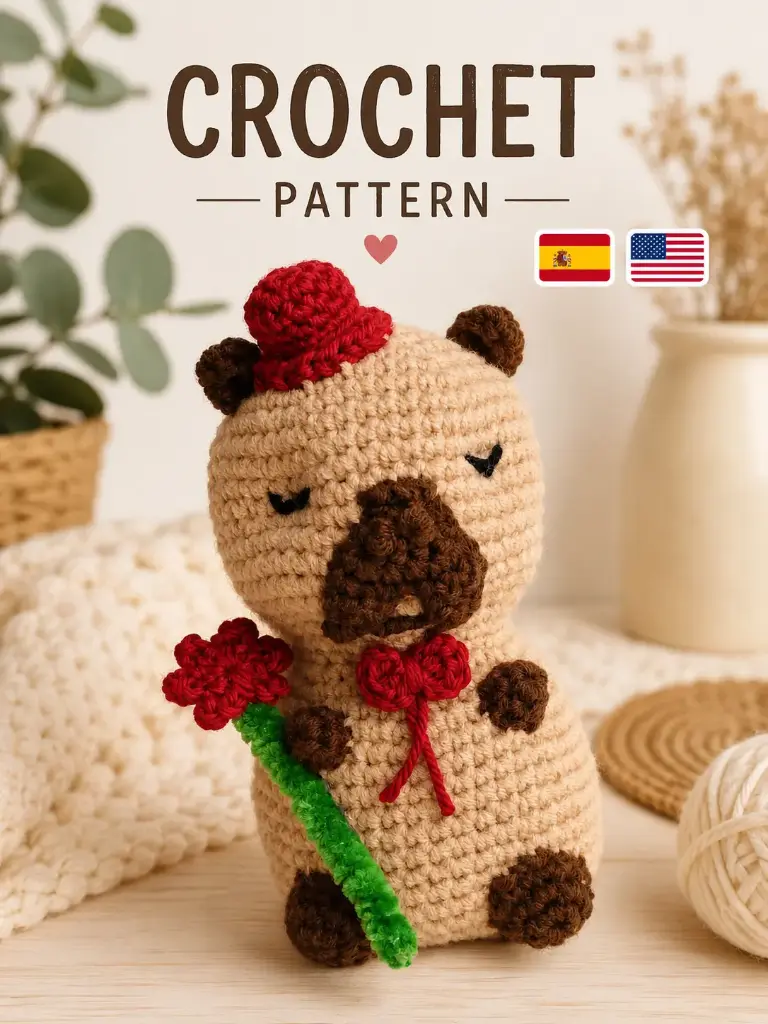 Patrón Capibara enamorado 